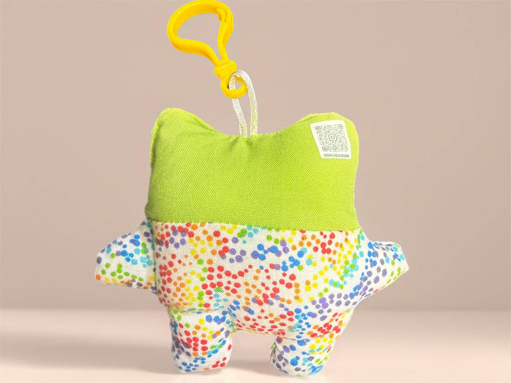 'Uggokin' Palm Monster Plush Keychain- Rainbow Frog
