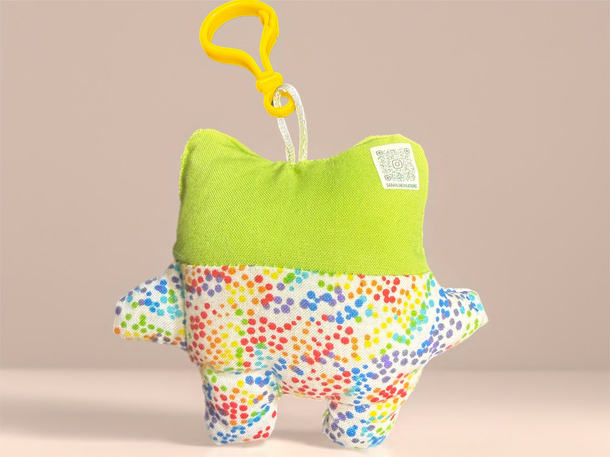 'Uggokin' Palm Monster Plush Keychain- Rainbow Frog