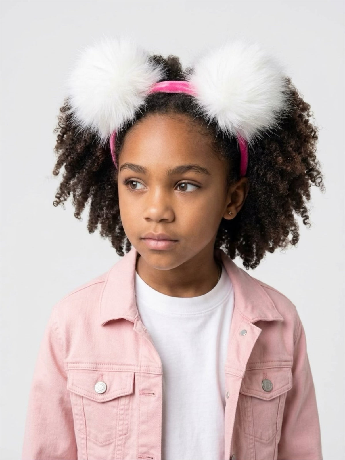 Cosplay Mask- Full Headband (Lrg Pink Pom)