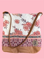 Quilted Shoulder Bag with Leather Base