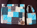 My Mini & Me Quilted Blue Patched Bags (Lrg)