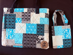 My Mini & Me Quilted Blue Patched Bags (Lrg)