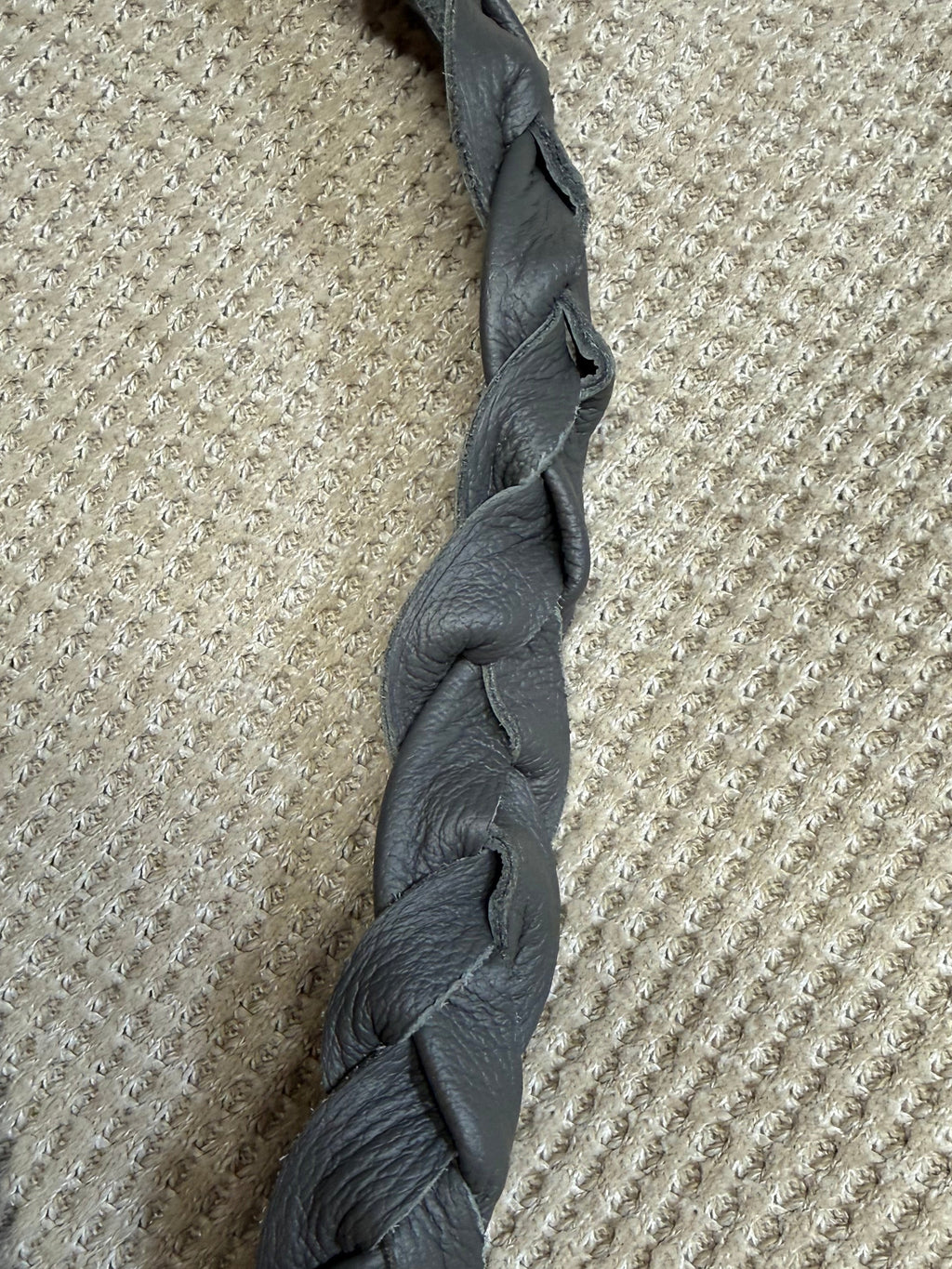 Gray Leather Handbag