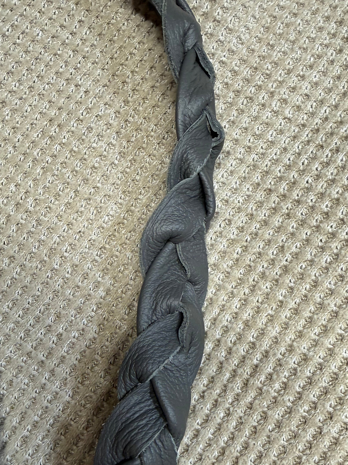 Gray Leather Handbag