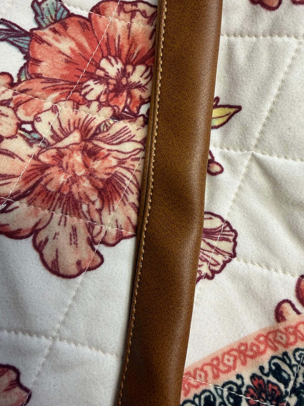 Quilted Shoulder Bag with Leather Base