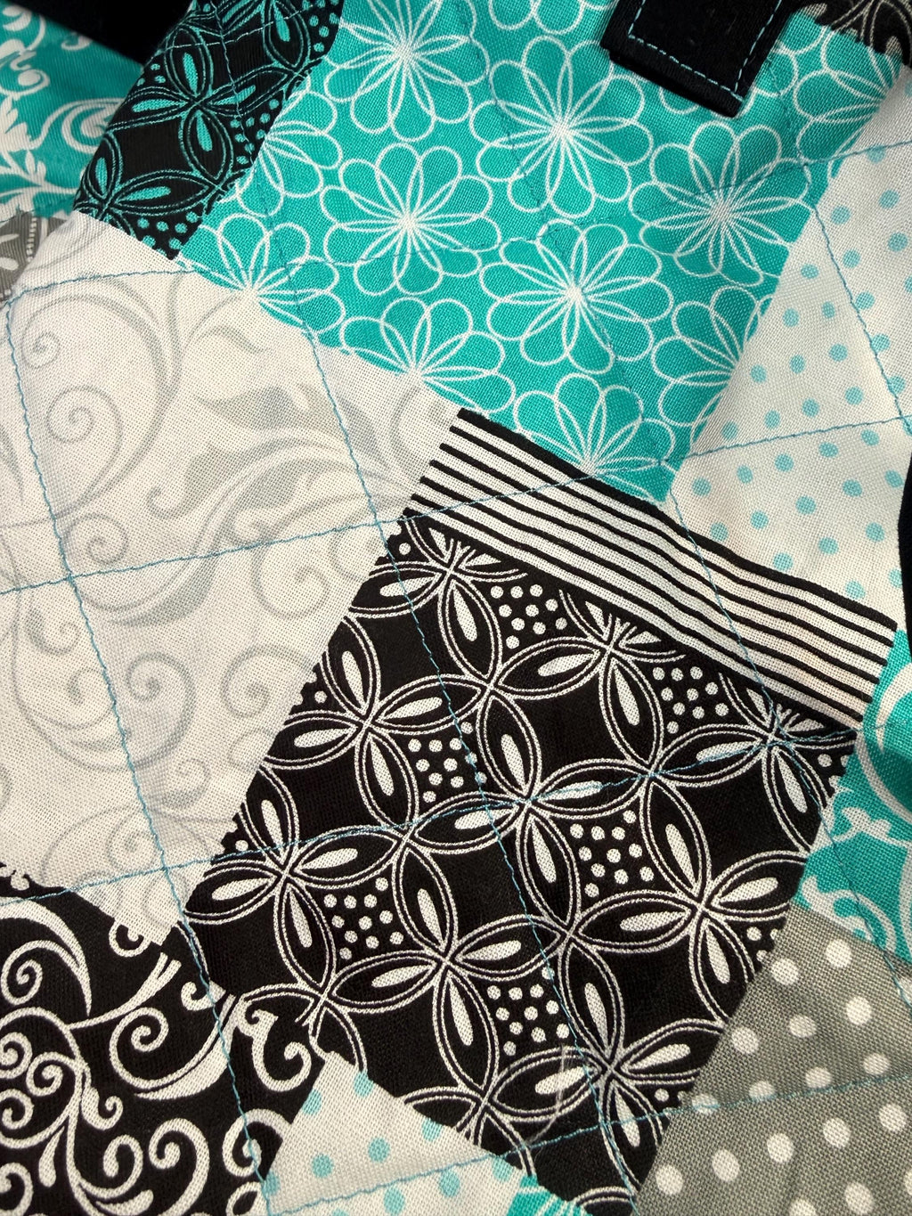 My Mini & Me Quilted Blue Patched Bags (Lrg)