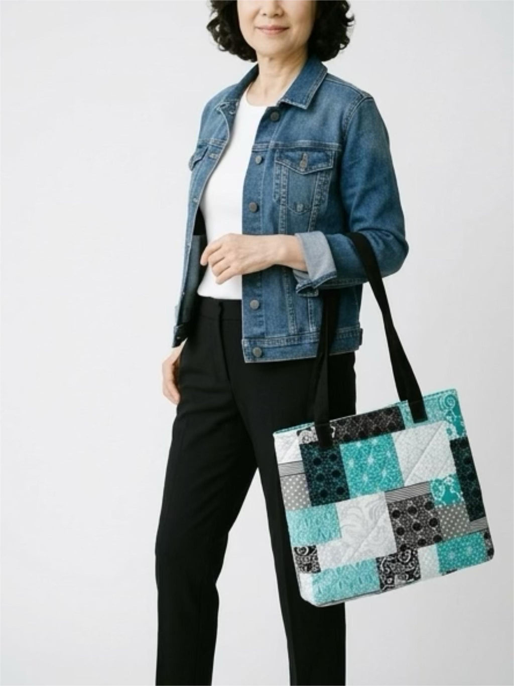 My Mini & Me Quilted Blue Patched Bags (Lrg)